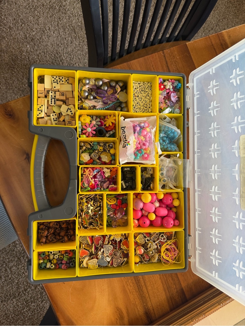 Beads and Charms Craft Storage Kit - Yellow Organizer
